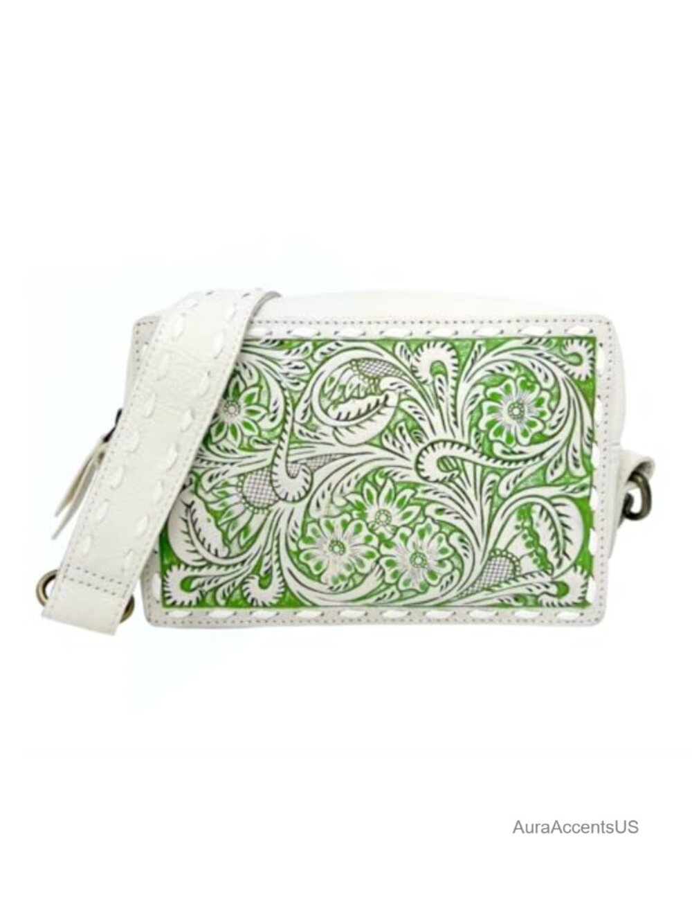 Hand-Tooled Leather Shoulder Bag Crossbody Floral Western Purse